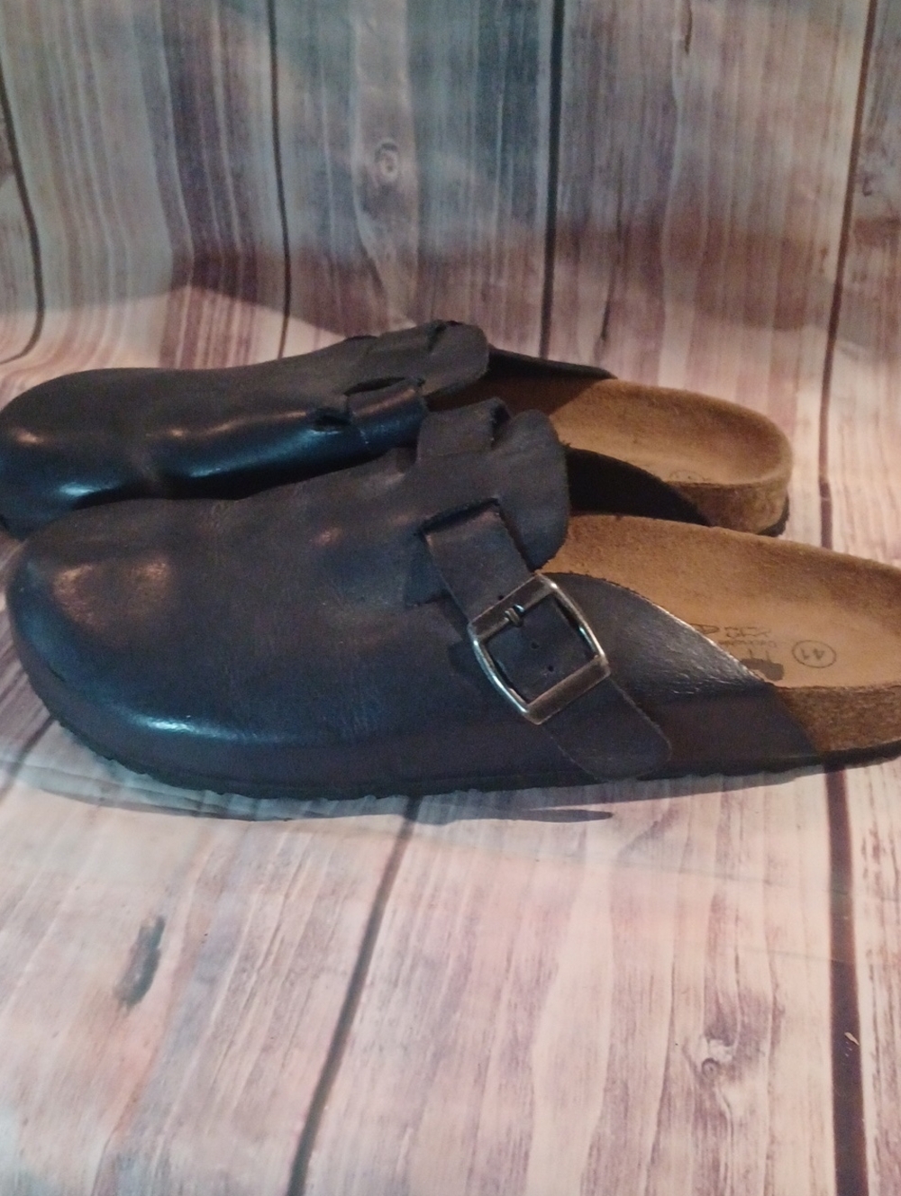 Naturpur Navy Blue Leather Clog Sz 41